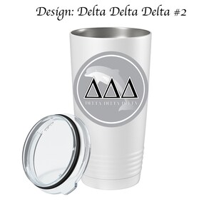 Delta Delta Delta Stainless Steel Tumbler  20oz  Ringed Base