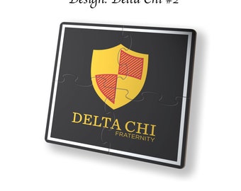 Delta Chi Beverage Jigsaw Puzzle Coasters Square (Set of 4)
