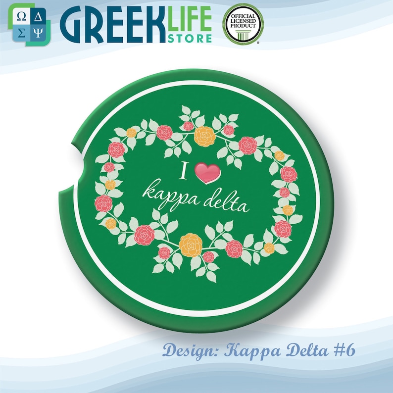 Kappa Delta Car Cup Holder Coasters Sandstone set of 2 Etsy