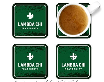 Sottobicchieri quadrati Lambda Chi Alpha (set da 4)