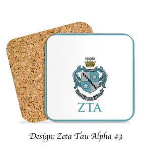 Zeta Tau Alpha Beverage Coasters Square (Set of 4)
