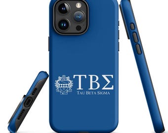 Tau Beta Sigma Sorority iPhone Case, Official Licensed Greek Matte Protective Phone Cover, Gift for Brother