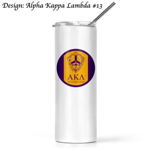 Alpha Kappa Lambda Stainless Steel Skinny Tumbler 20 OZ