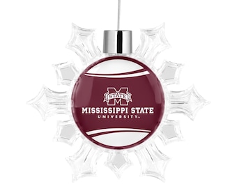 Mississippi State University Snowflake Round Ornament