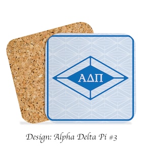 Alpha Delta Pi Beverage Coasters Square (Ensemble de 4)