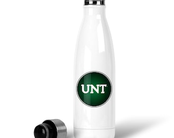 Botella de agua termo de acero inoxidable de la Universidad del Norte de Texas, 17 oz