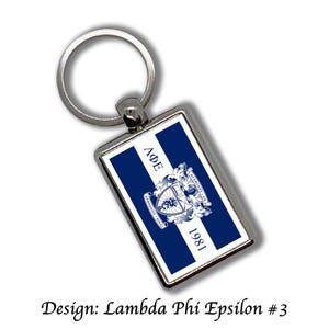 Lambda Phi Epsilon Key Chain Metallic