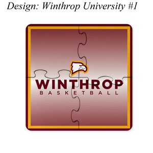 Winthrop University Beverage Jigsaw Puzzle Coasters Square (Conjunto de 4)