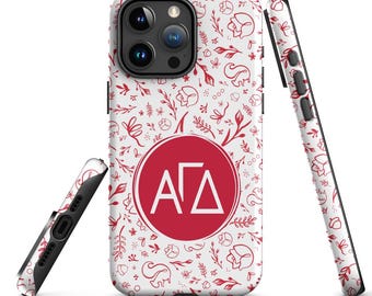 Cover per iPhone della confraternita Alpha Gamma Delta, cover protettiva opaca ufficiale con licenza greca, regalo per fratello