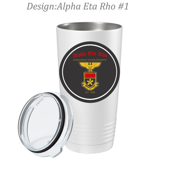 Alpha Eta Rho Stainless Steel Tumbler  20oz  Ringed Base