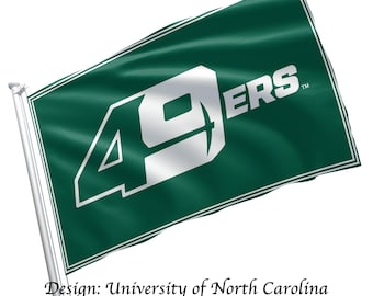 Offiziell lizenziertes Flaggenbanner der University of North Carolina in Charlotte