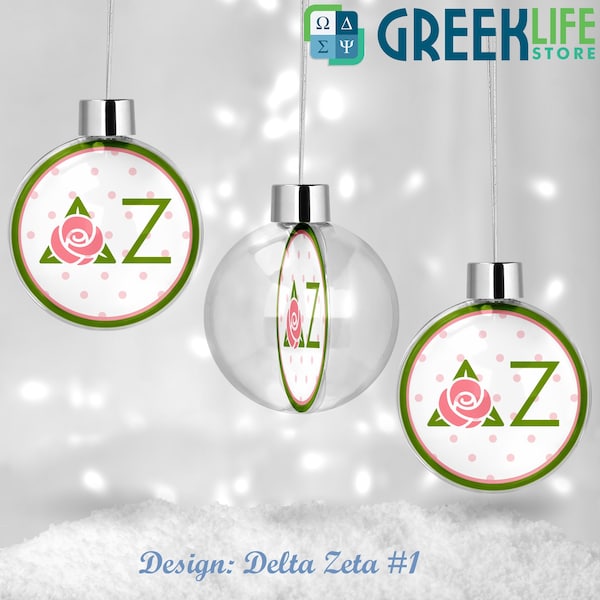 Delta Zeta Round Ball Ornament Christmas Decor