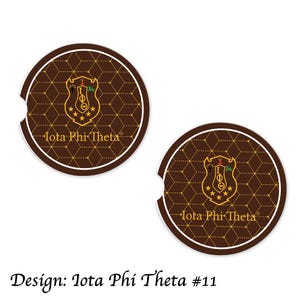 Iota Phi Theta Car Cup Holder Coasters Sandstone (Set of 2)