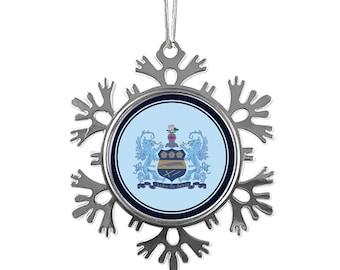 Alpha Xi Delta Snowflake Metal Ornament