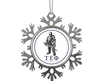 Tau Epsilon Phi Snowflake Metal Ornament