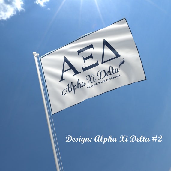 Alpha Xi Delta Griechische Sorority Flagge (91 X 152 Cm) – Offiziell Lizenziert, Aus Polyester, Für Wand Oder Draußen