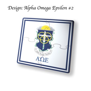 Alpha Omega Epsilon Beverage Jigsaw Puzzle Coasters Square (Set of 4)