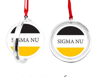 Sigma Nu Reversible Flat Round Ornament
