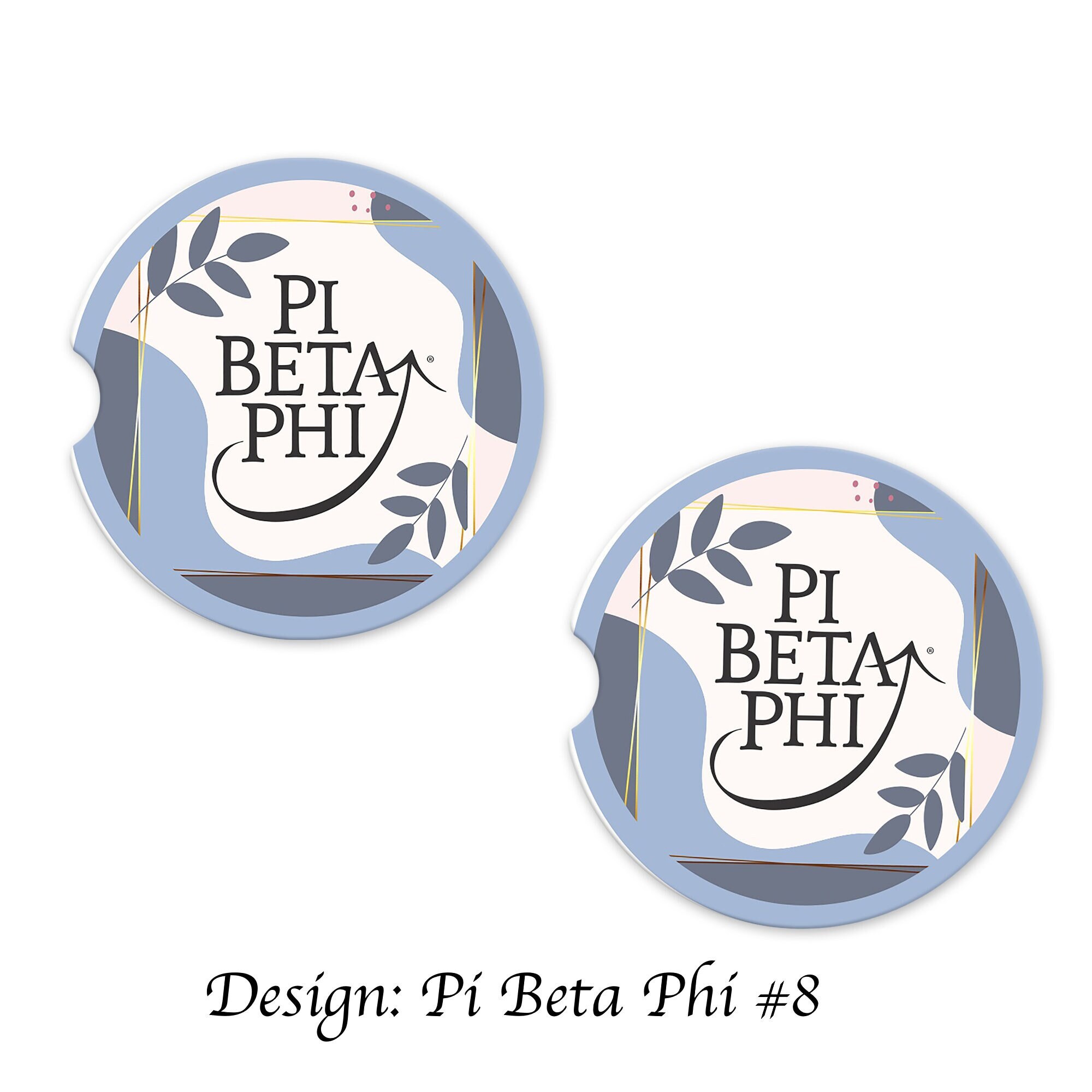 Pi Beta Phi Car Cup Holder Coaster (Set of 2)Pi Beta Phi # 3 / Hardboard