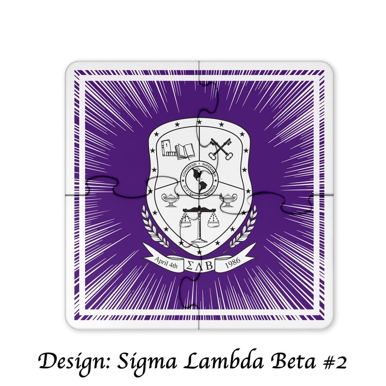 Sigma Lambda Beta Beverage Jigsaw Puzzle Coasters Square (Set da 4) Sigma Lambda Beta #2