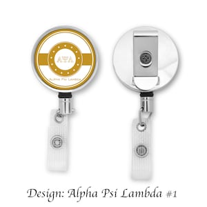 Alpha Psi Lambda Retractable ID Badge Reel Holder
