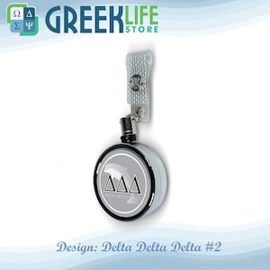 Delta Delta Delta Retractable ID Badge Reel Holder