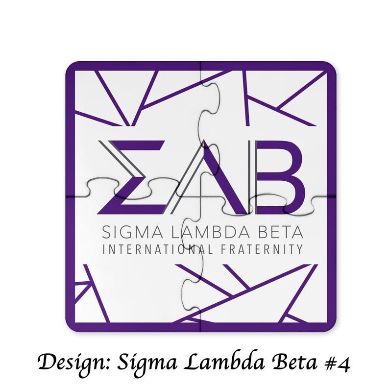 Sigma Lambda Beta Beverage Jigsaw Puzzle Coasters Square (Set da 4) Sigma Lambda Beta #4