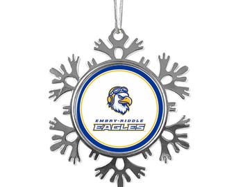 Embry-Riddle Aeronautical University Snowflake Metal Ornament