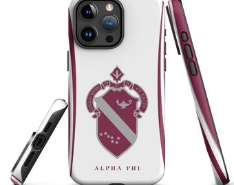 Cover per iPhone della confraternita Alpha Phi, cover protettiva opaca ufficiale con licenza greca, regalo per fratello
