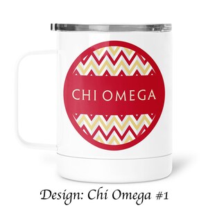 Chi Omega Edelstahl Reisebecher 13 Unzen mit Deckel
