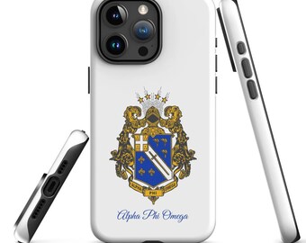 Cover per iPhone della confraternita Alpha Phi Omega, cover protettiva opaca ufficiale con licenza greca, regalo per fratello