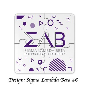 Sigma Lambda Beta Beverage Jigsaw Puzzle Coasters Square (Set da 4) Sigma Lambda Beta #6