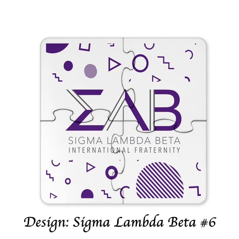 Sigma Lambda Beta Beverage Jigsaw Puzzle Coasters Square (Set da 4) Sigma Lambda Beta #6