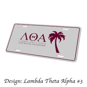 Lambda Theta Alpha Decorative Aluminum License Plate