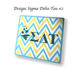Sigma Delta Tau Beverage Jigsaw Puzzle Coasters Square (Set of 4)