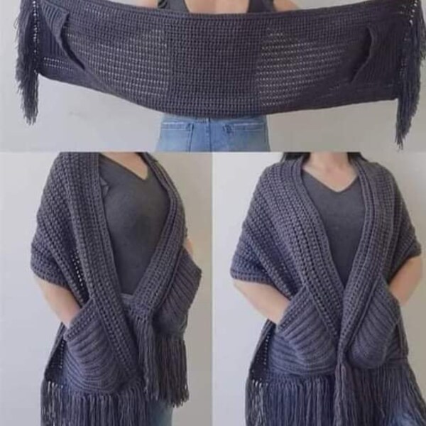 heated shawl with pockets