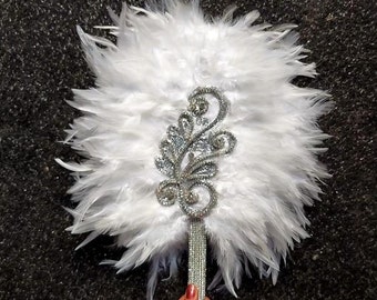 Peacock feather fan - bridal fan- wedding hand fan - festival feather fan-Victorian antique fan