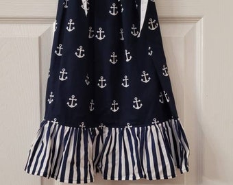 Nautical theme pillowcase dress, nautica, anchor dress