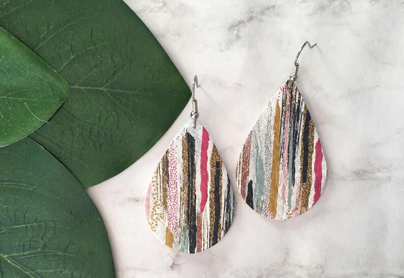 Brushstroke Leather Earrings