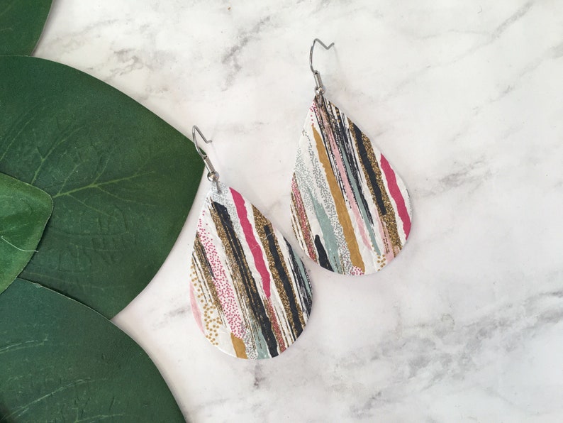 Brushstroke Leather Earrings