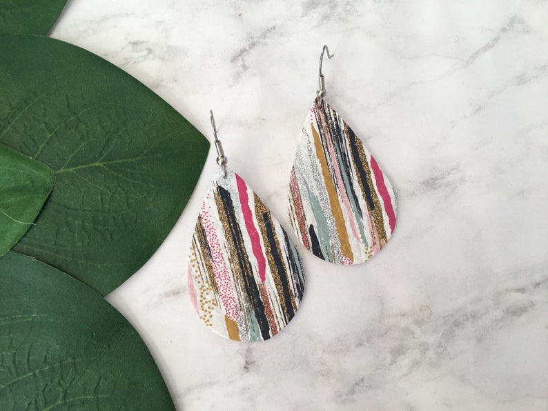Brushstroke Leather Earrings