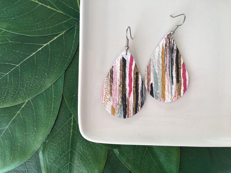 Brushstroke Leather Earrings