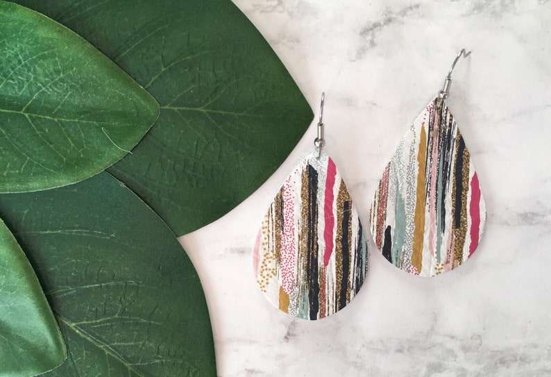 Brushstroke Leather Earrings