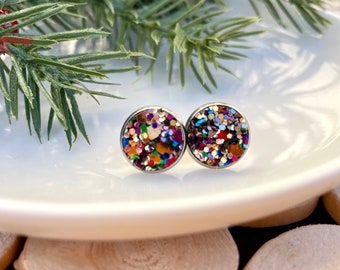 Glitter Studs, colorful Glitter Earring’s