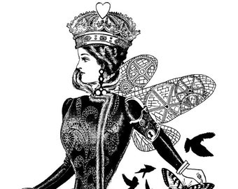 Queen of Time Rubber Cling Stamp