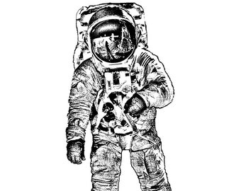 Man on the Moon Rubber Cling Stamp