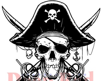 Beware of Pirates Rubber Cling Stamp