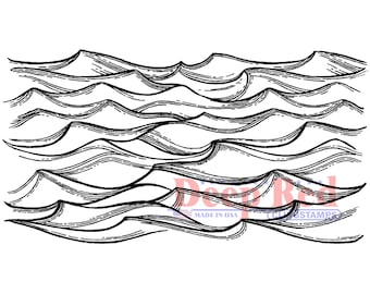 Ocean Waves Rubber Cling Stamp