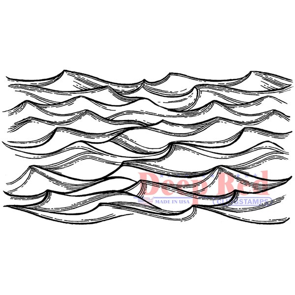 Ocean Waves Rubber Cling Stamp