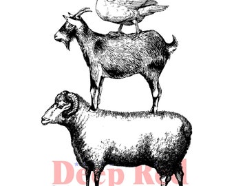 Barn Animal Stack Rubber Cling Stamp